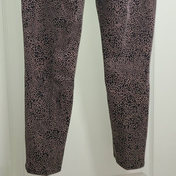 SPANX® BLACK & BROWN LEOPARD PRINT PANTS - ELASTIC WAIST - SIZE LARGE - Picture 6 of 16